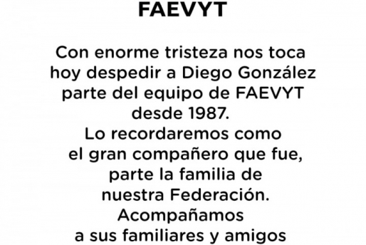 Con enorme tristeza nos toca despedir a Diego González parte del equipo de Faevyt desde 1987